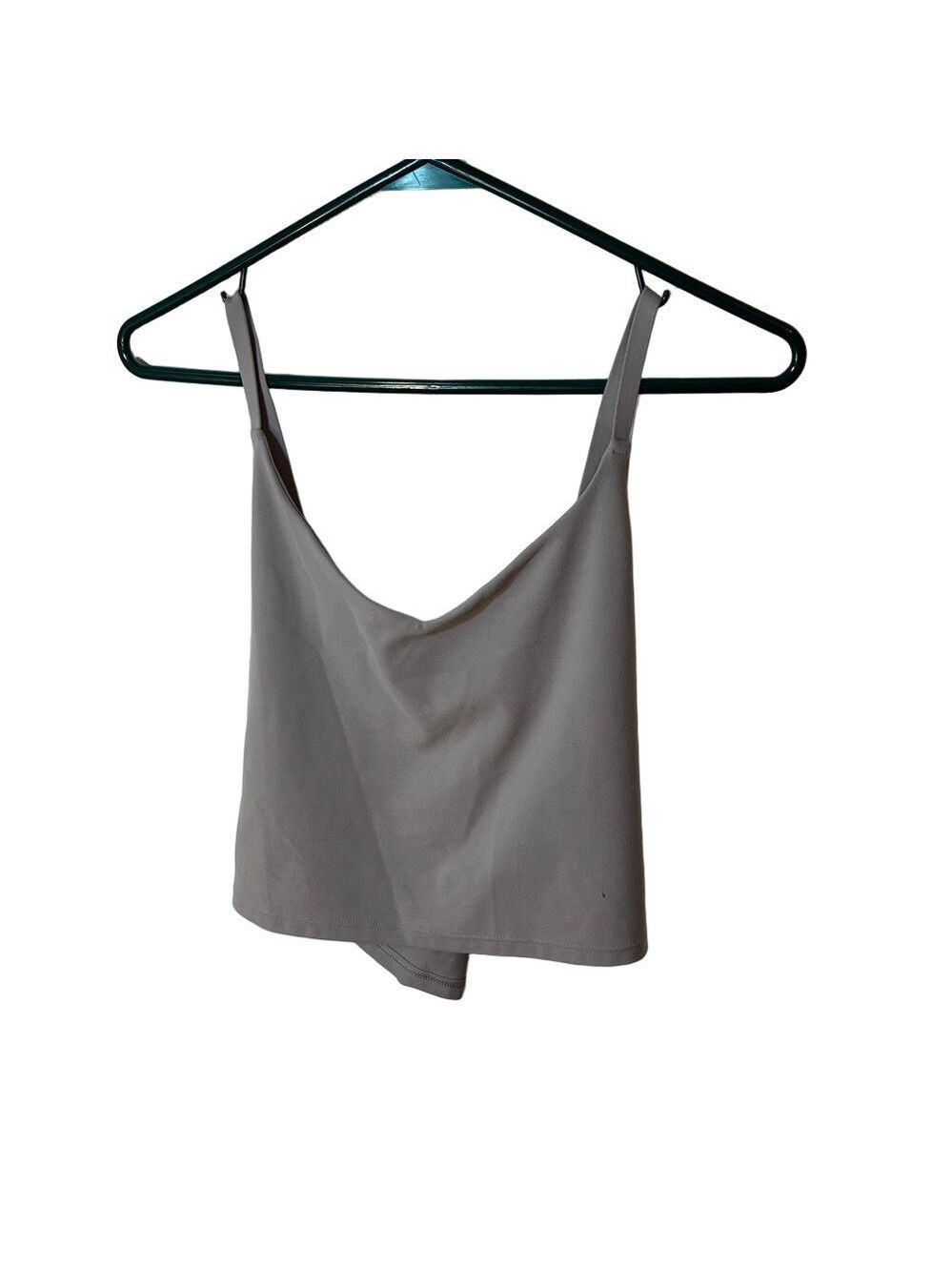Athleta taupe crop activewear top size Large
